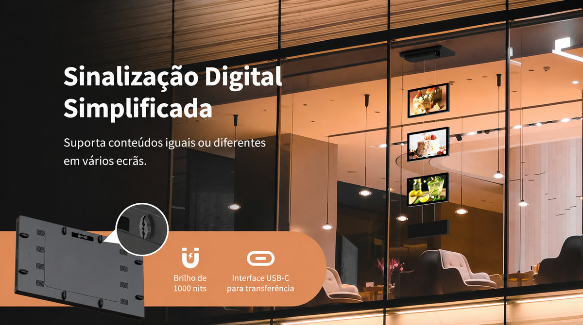 Gama de monitores LED para montras